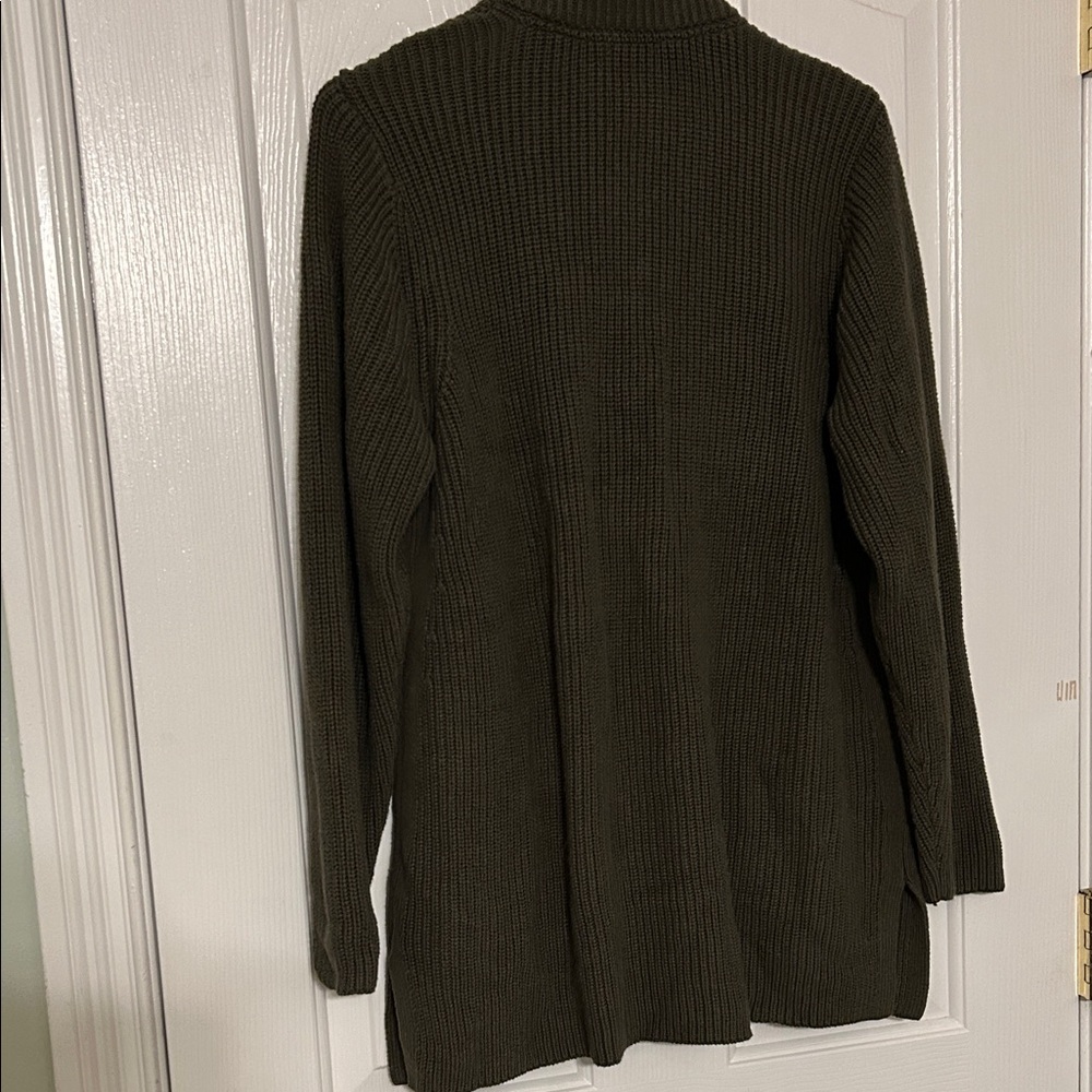 J.Jill Olive Green Button‑Front Cardigan with Pockets – Women’s Large, Excellent - Picture 8 of 8